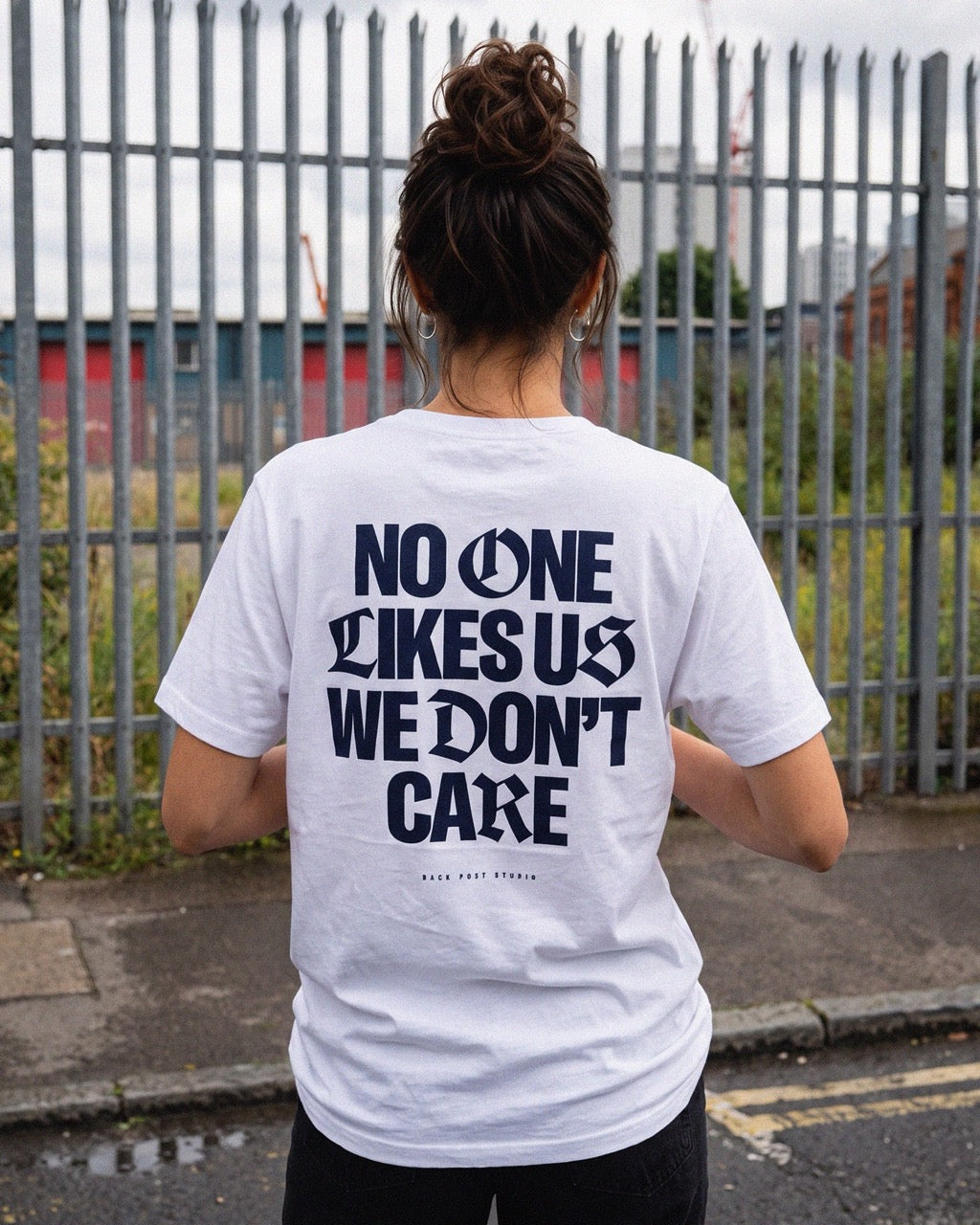 NO ONE LIKES US TEE WHITE